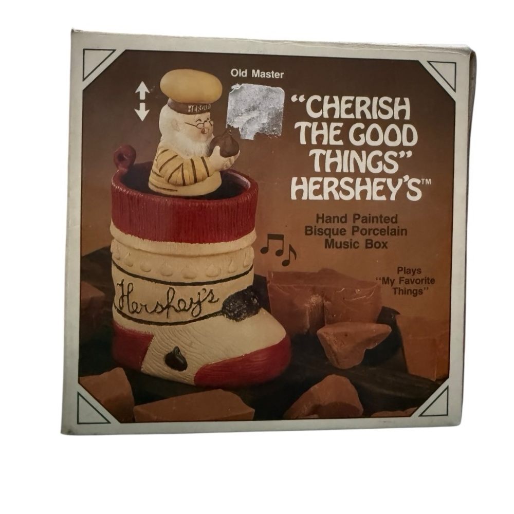 Cherish the Good Things Hershey’s Porcelain Music Box, VINTAGE see video!